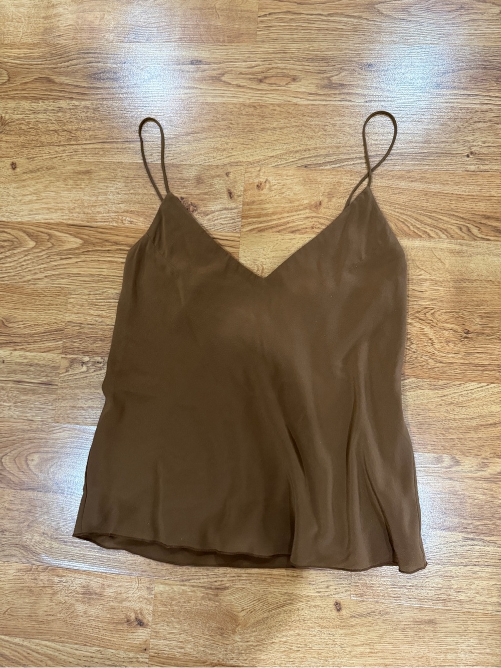 Everlane Brown V-Neck Silk Cami